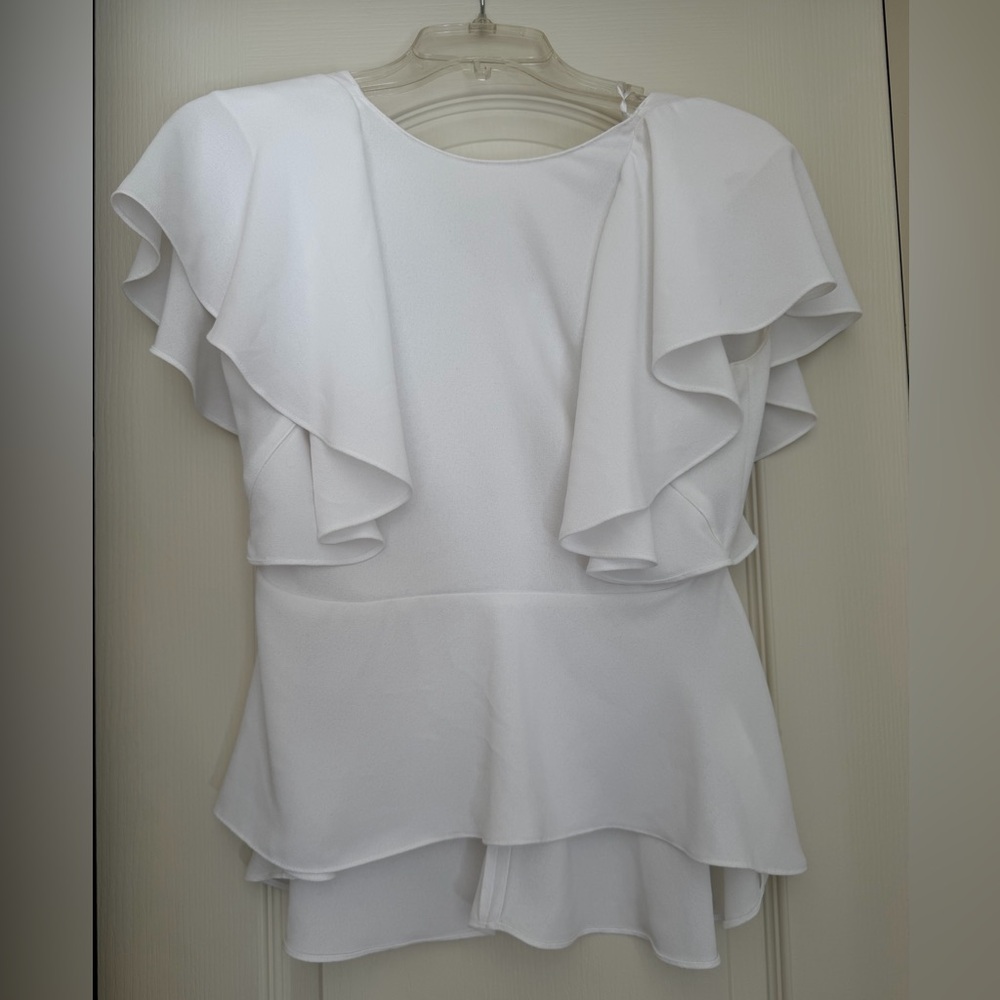 Zara ruffle white blouse